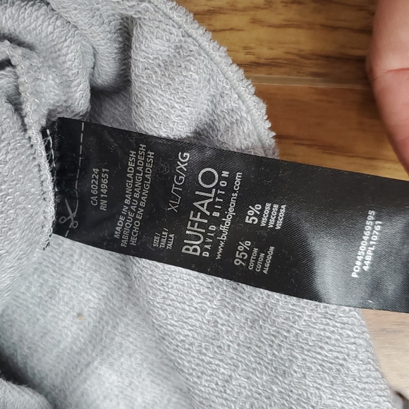 BUFFALO by David Bitton Grey Hoodie with elastic cinched waist and sleeves - Picture 6 of 7